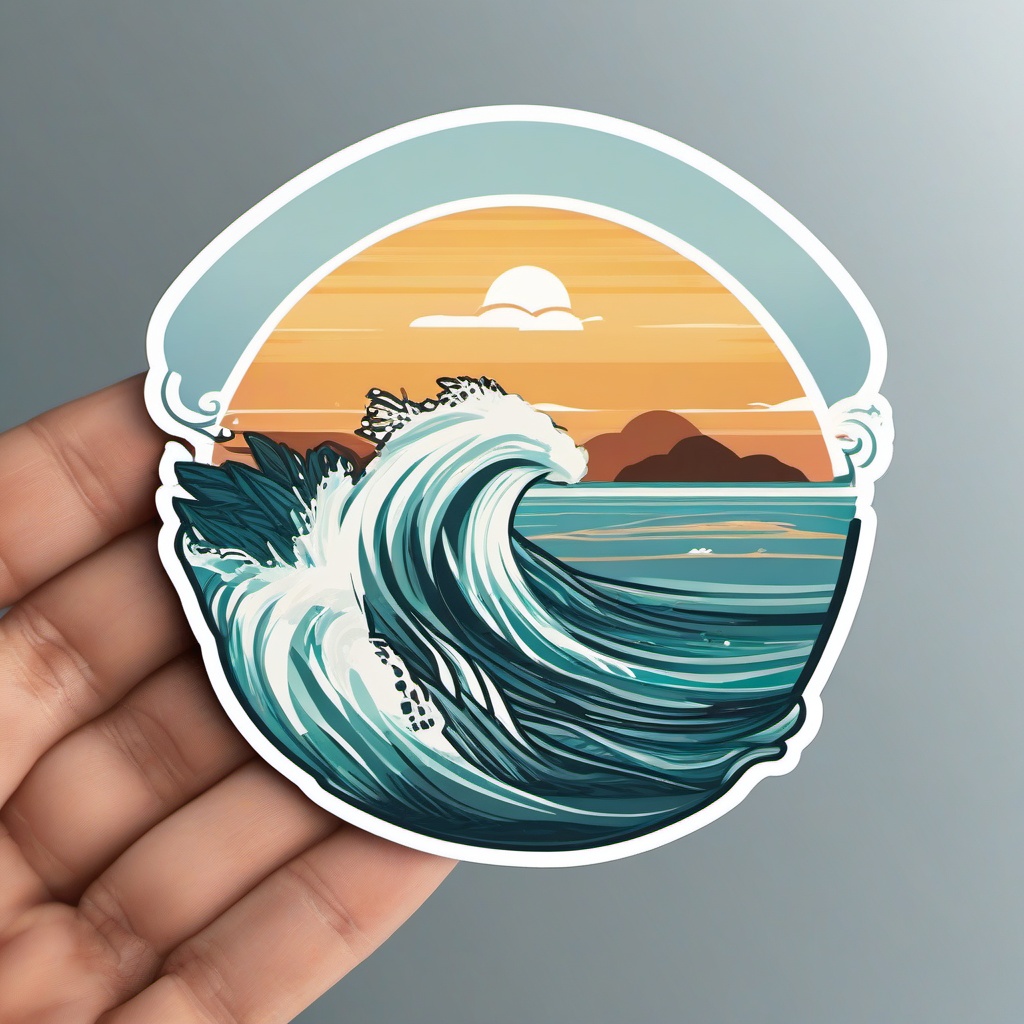 Coastal Breeze Sticker - Feel the refreshing and salty breeze of the coast with this coastal-themed sticker, , sticker vector art, minimalist design