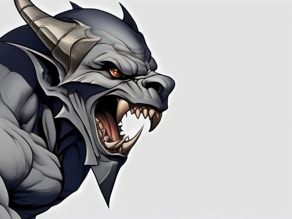 gargoyles goliath tattoo  simple color tattoo design,white background