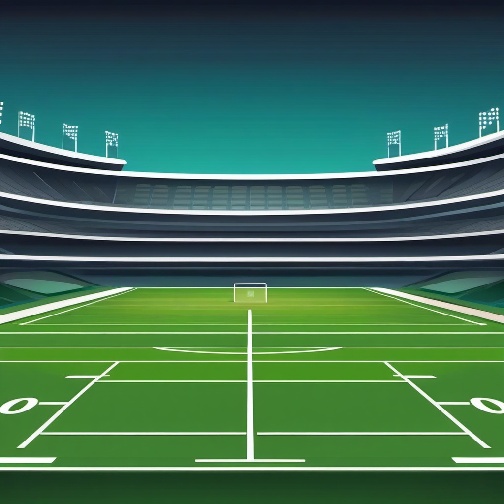 Football Field Clipart - A football field set for the game.  color vector clipart, minimal style