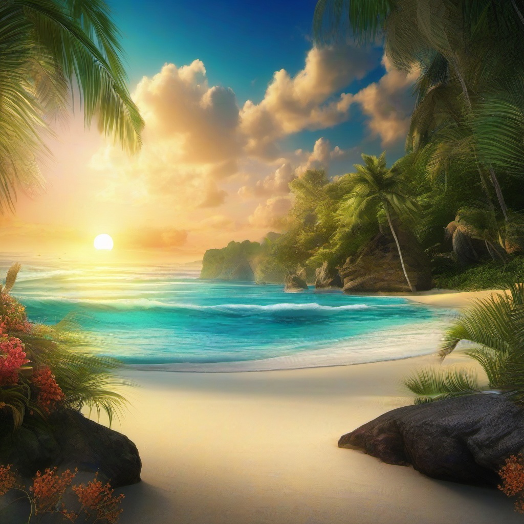 Beach background - fantasy beach wallpaper  