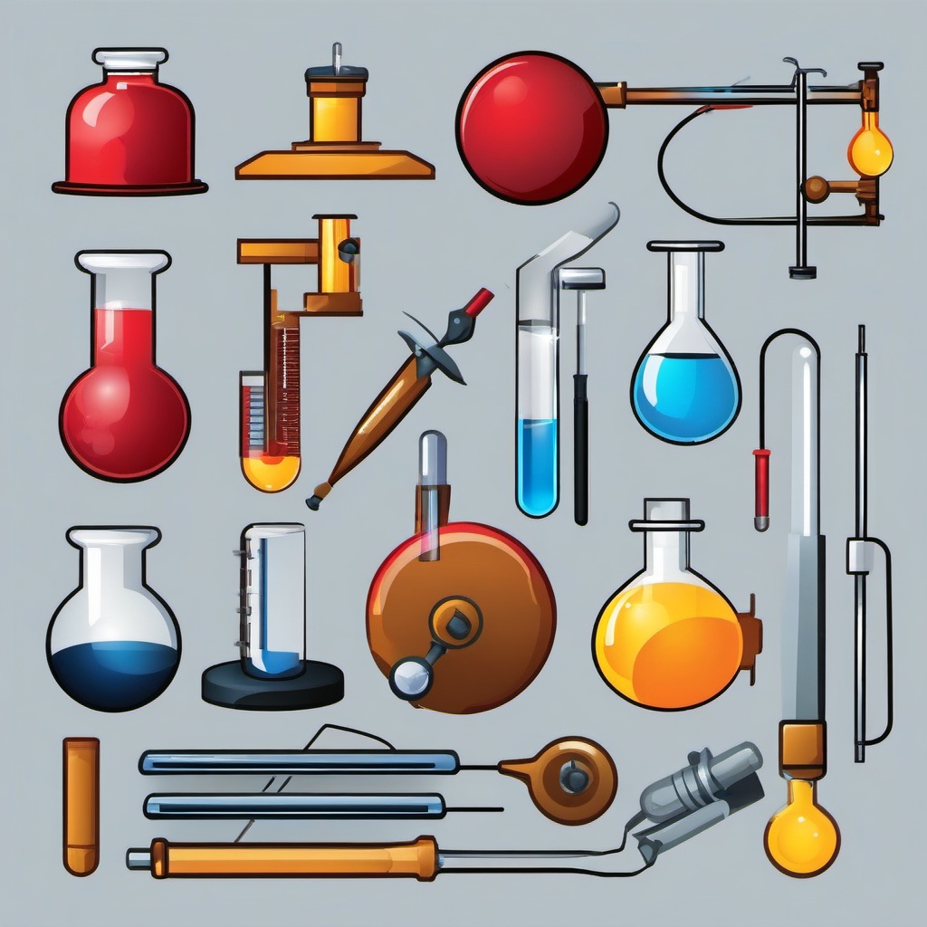 Lab Equipment clipart - Various tools and apparatus used in scientific experiments, ,color clipart vector style