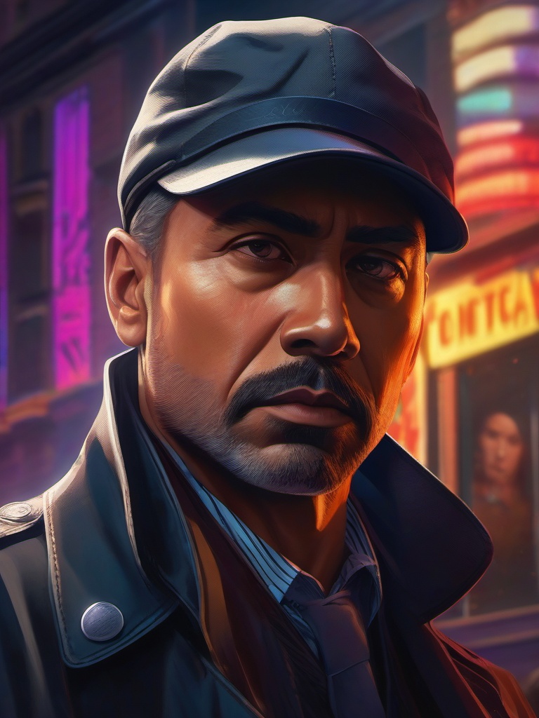 Detective with ability to hear thoughts solves complex murder case. hyperrealistic, intricately detailed, color depth,splash art, concept art, mid shot, sharp focus, dramatic, 2/3 face angle, side light, colorful background