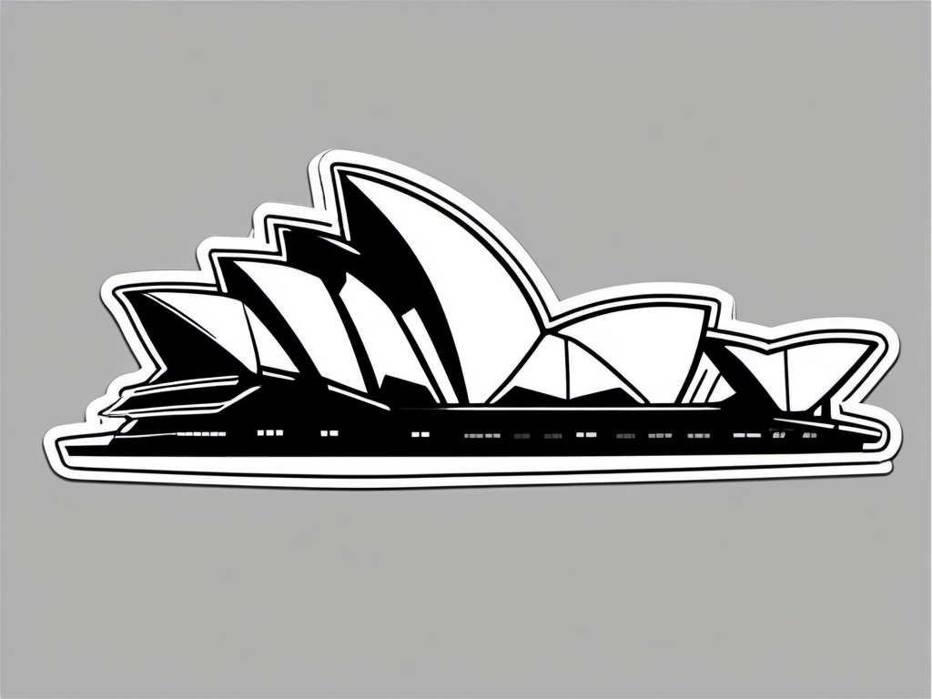 Sydney Opera House sticker- Architectural wonder on the harbor, , sticker vector art, minimalist design