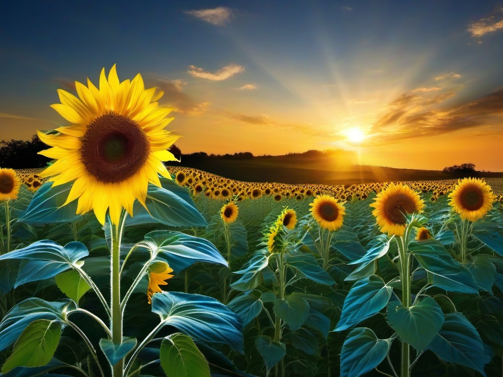 Sunflower Blue Sky Wallpaper  ,desktop background wallpaper