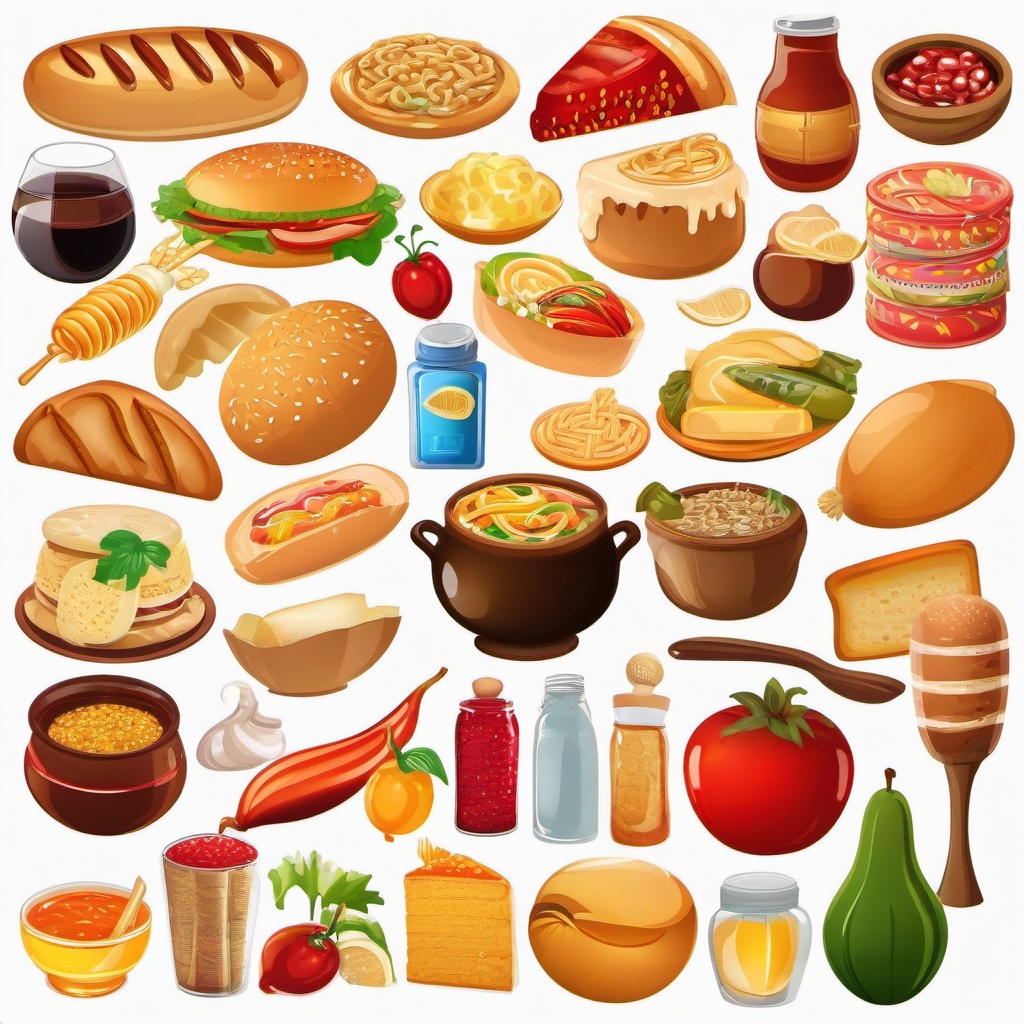 Food clipart - food items from around the world  