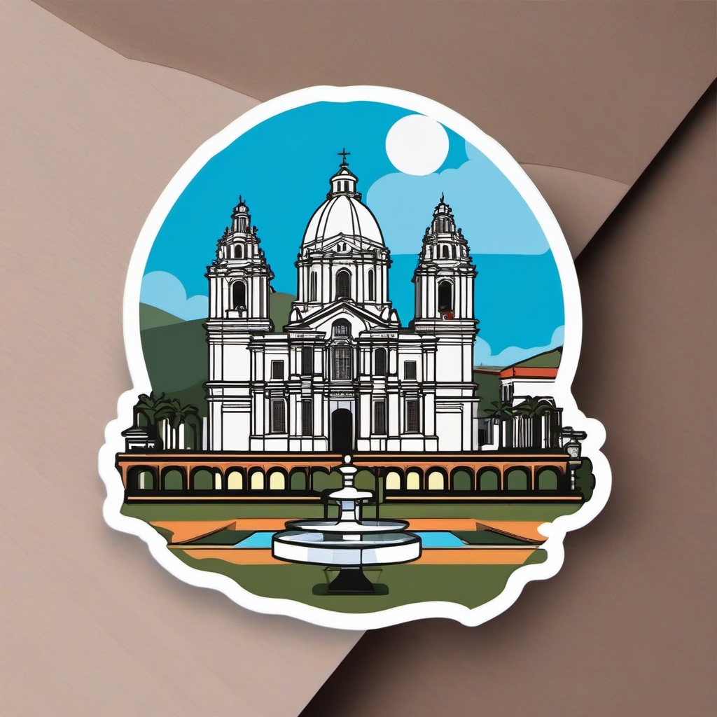 Sucre La Recoleta Monastery sticker- Historic monastery in the constitutional capital of Bolivia, , sticker vector art, minimalist design