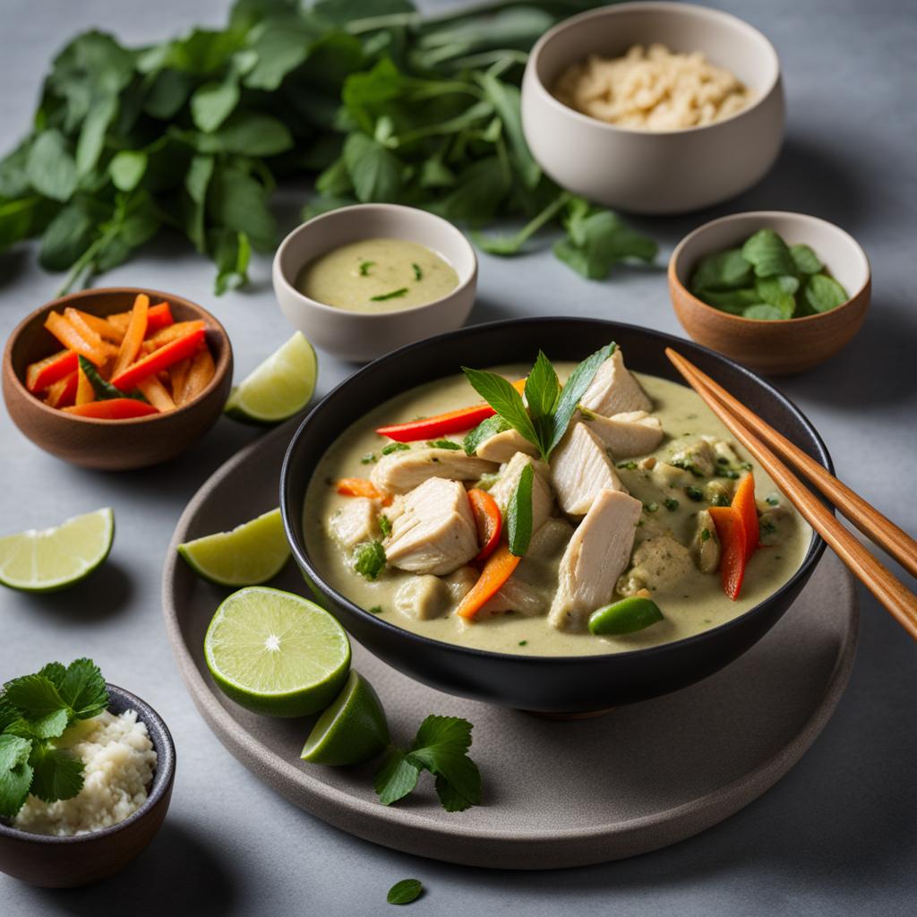 thai green curry feast - creamy and aromatic green curry with tender chicken or vegetables. 