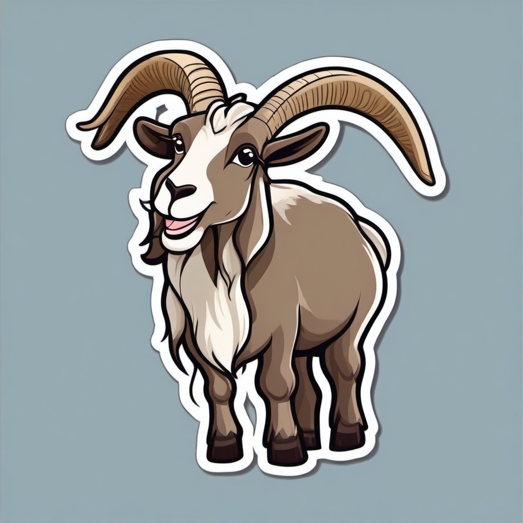 Toggenburg Goat cartoon - Swiss dairy goat with a distinctive coat  cartoon sticker style