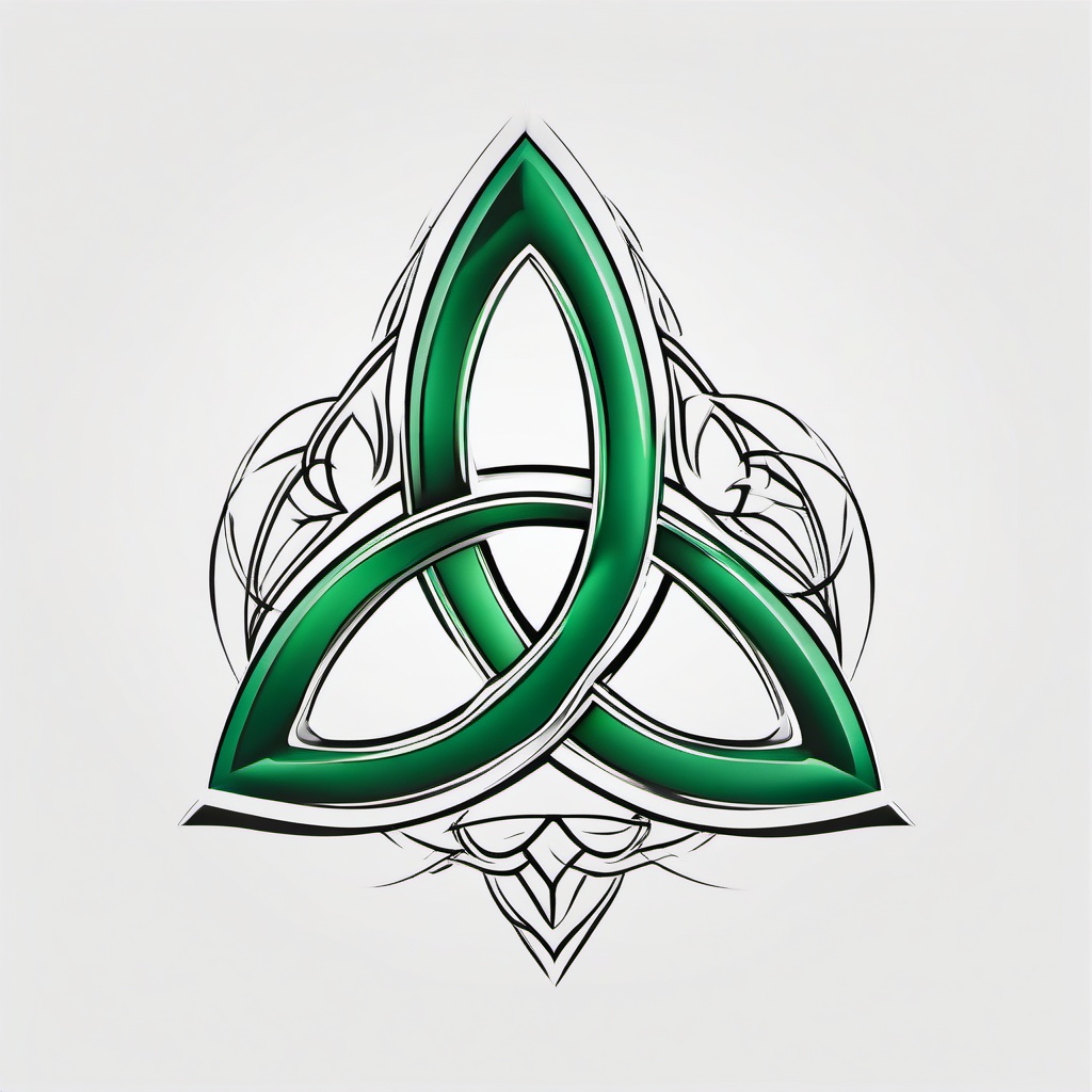 irish trinity knot tattoo  simple color tattoo,minimal,white background