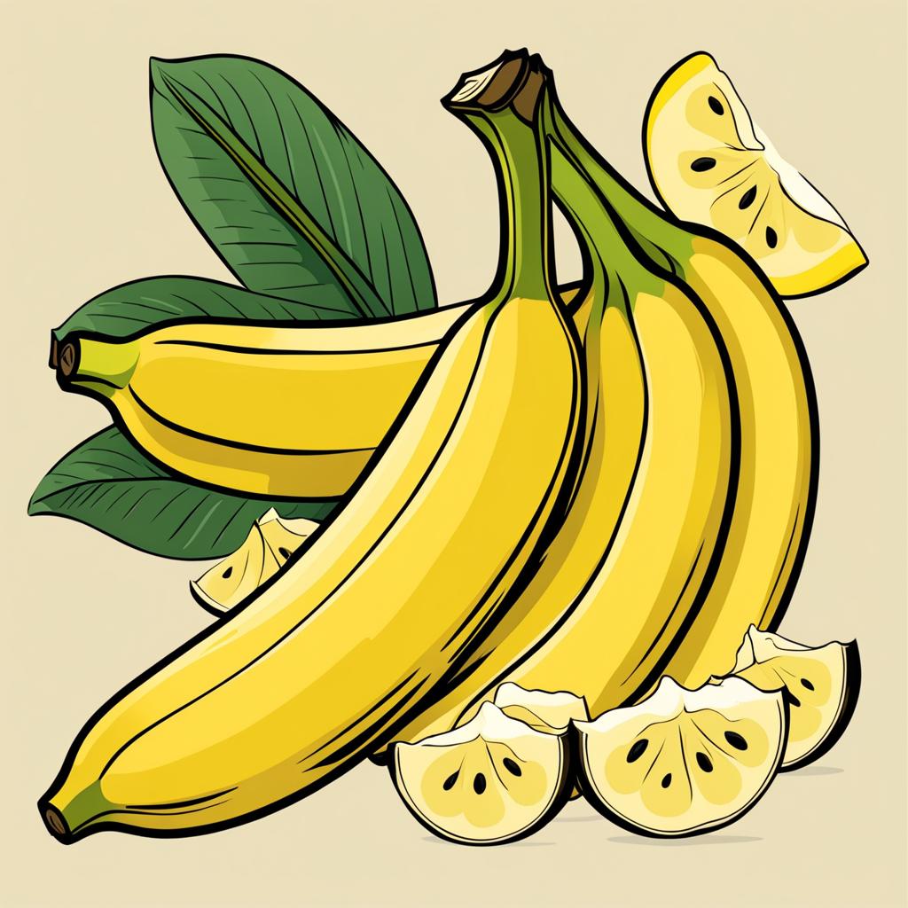 banana clipart - a ripe and yellow banana graphic. 