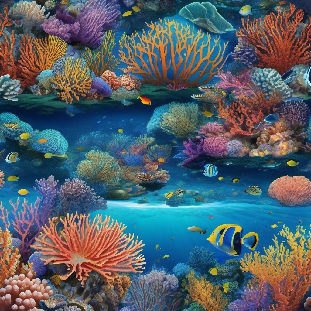 Ocean Wallpapers - Coral Reefs in the Great Barrier Reef  wallpaper style, intricate details, patterns, splash art, light colors