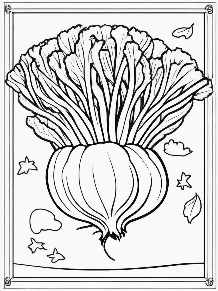 Vegetable Coloring Pages - Turnip with purple top  simple coloring pages