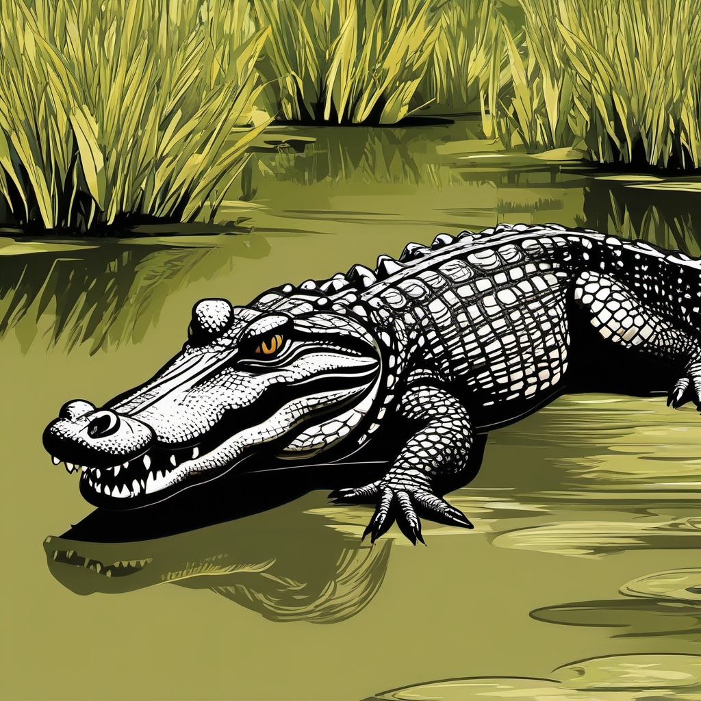 Alligator clipart - alligator with a friendly demeanor  