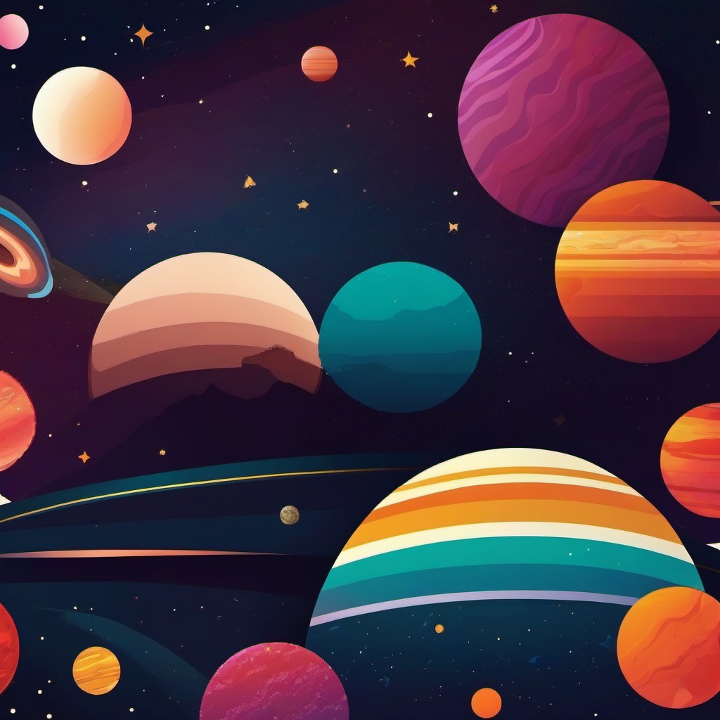 Planet Sticker - Colorful and textured distant planet, ,vector color sticker art,minimal