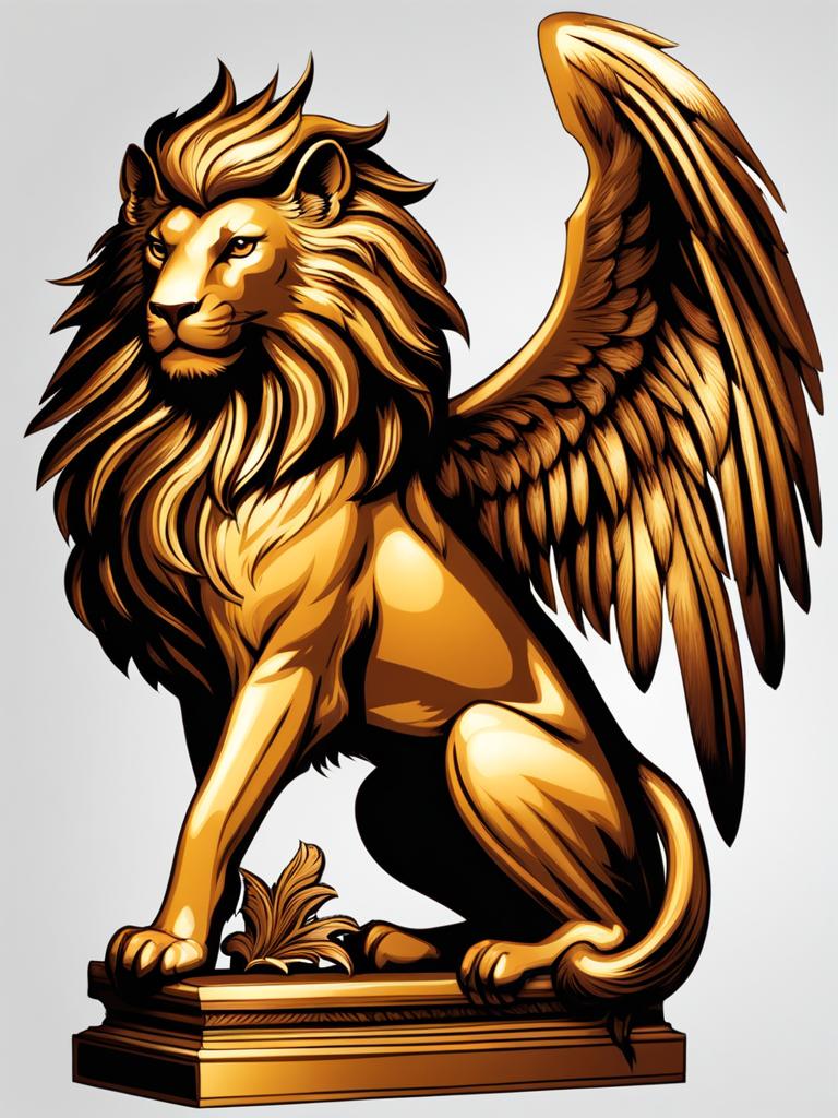 griffin clipart - a majestic griffin with the body of a lion and wings. 