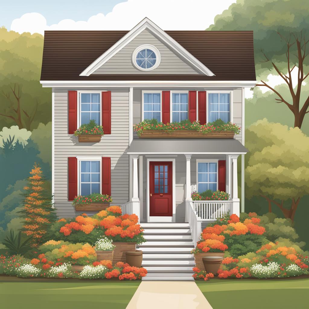 house clip art: cozy house with a welcoming front porch. 