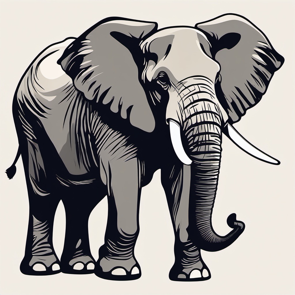 Elephant clipart - Gentle giant of the safari with impressive tusks, ,color clipart vector style