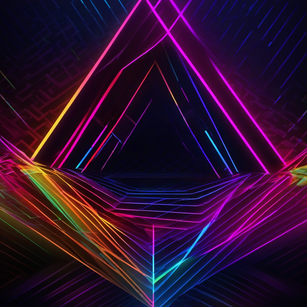 Geometric Background - neon geometric background  