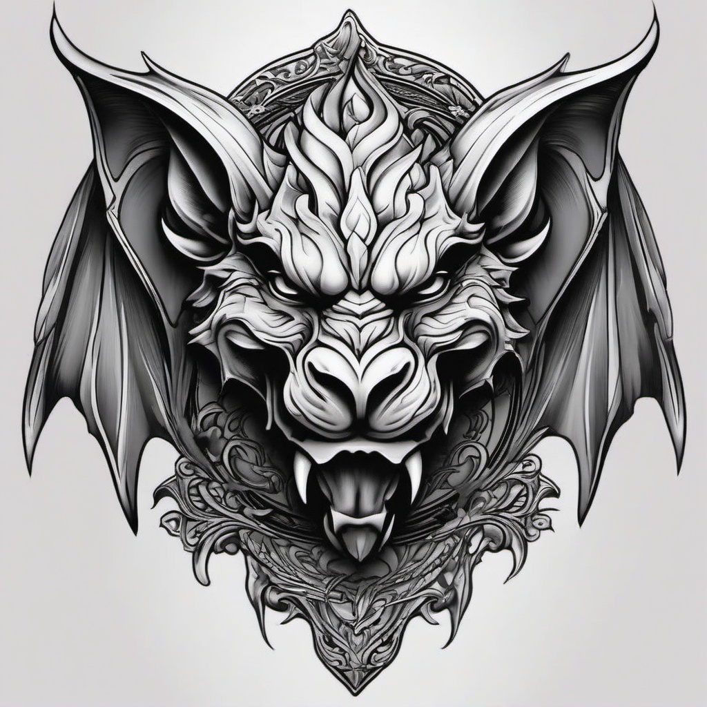 gargoyle tattoo  simple color tattoo design,white background