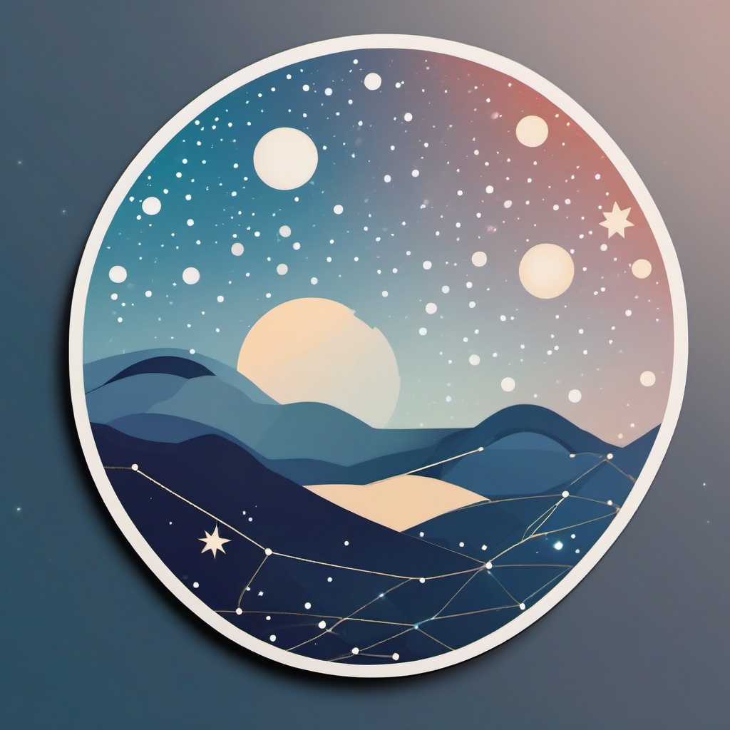 Star constellation sticker- Celestial patterns, , sticker vector art, minimalist design