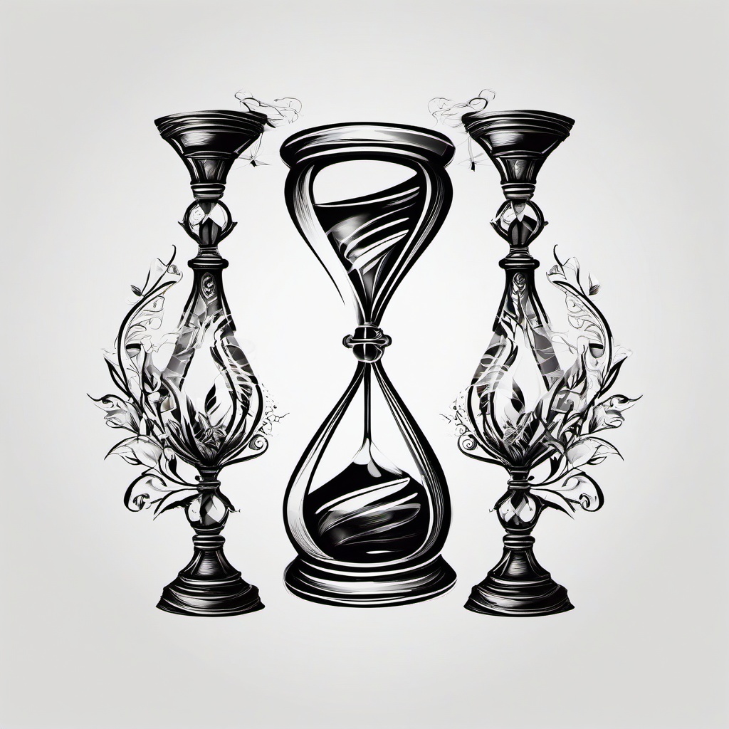 Tattoos Of Hourglasses - Hourglass tattoo designs  minimalist tattoo design, white background