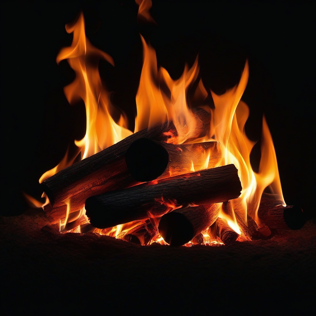 Fire Wallpaper - Flickering campfire against black  background wallpaper