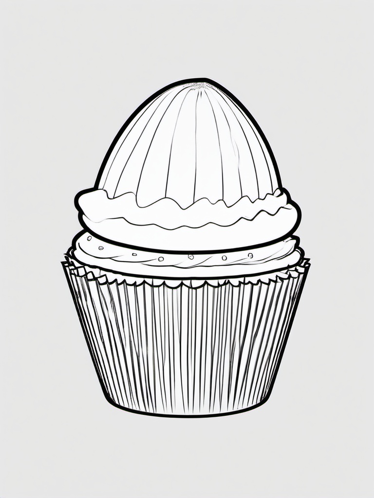 Easter Egg in a Cupcake Wrapper Coloring Pages - Egg Wrapped in a Cupcake Liner  minimal black outline printable sheet, coloring page