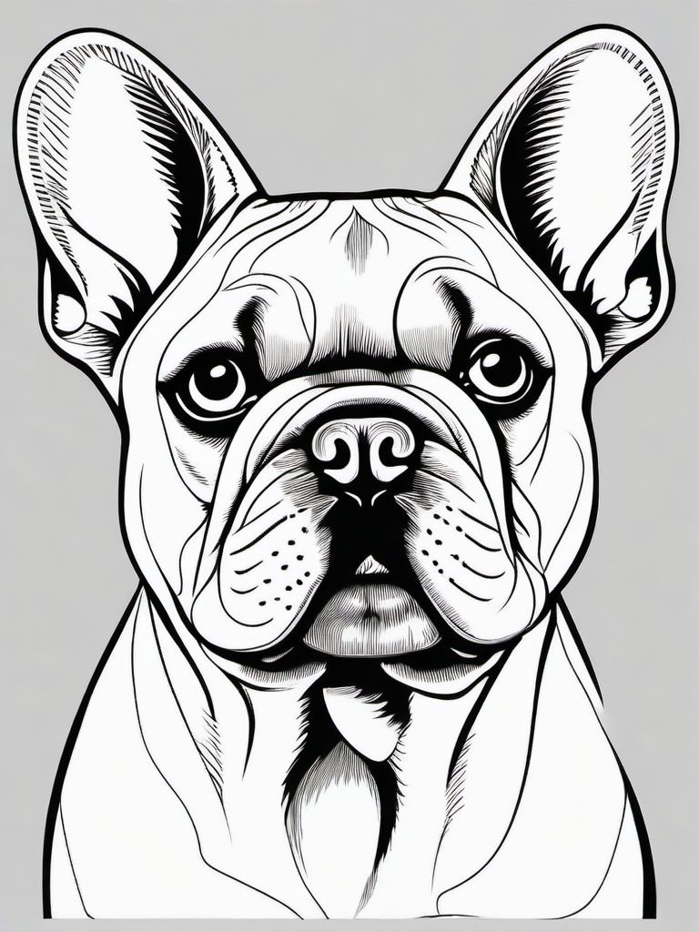 French Bulldog Coloring Pages - Charming Breed with Distinct Features  minimal black outline printable sheet, coloring page