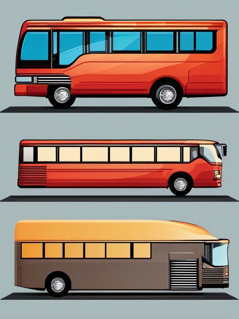 Bus clipart - luxury bus for long-distance travel  color,minimalist,vector clipart