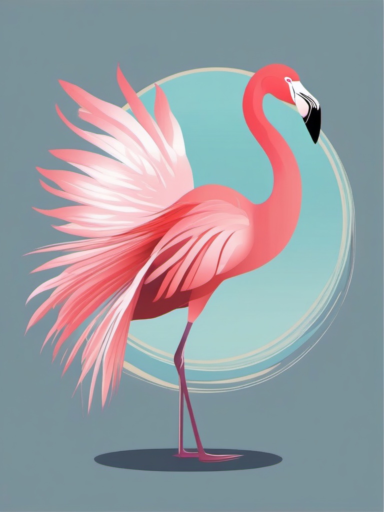 Flamingo clipart - Tall wading bird with elegant flight, ,color clipart vector style