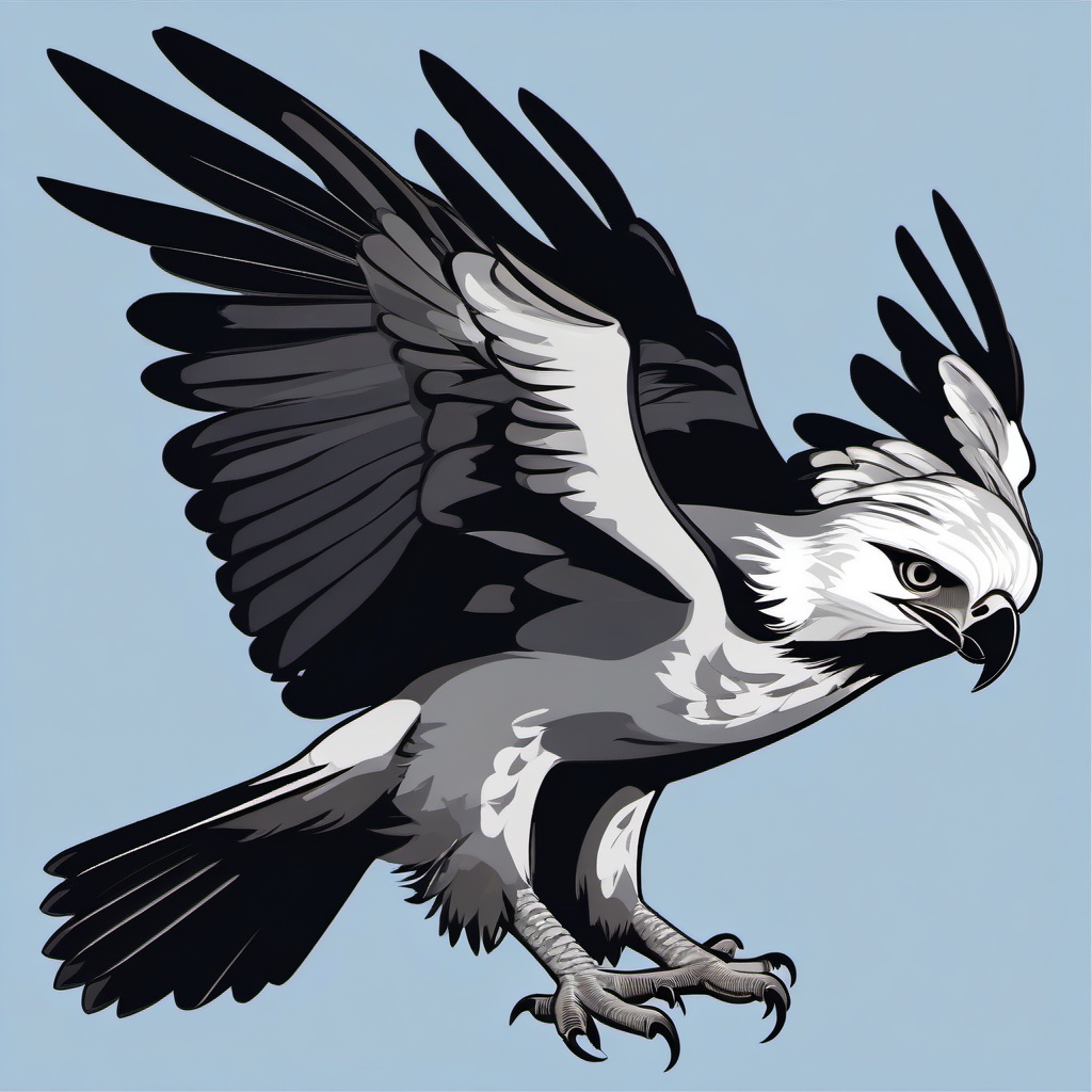 Harpy Eagle clipart - Majestic raptor with impressive flight, ,color clipart vector style