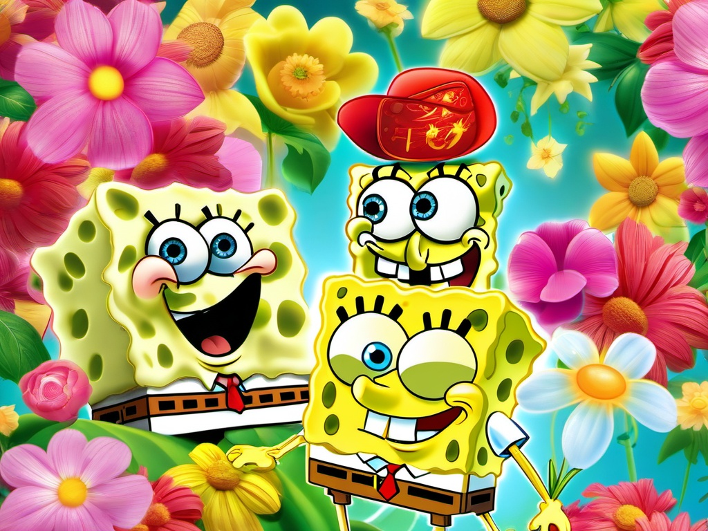 Flower Background Wallpaper - spongebob background flowers  