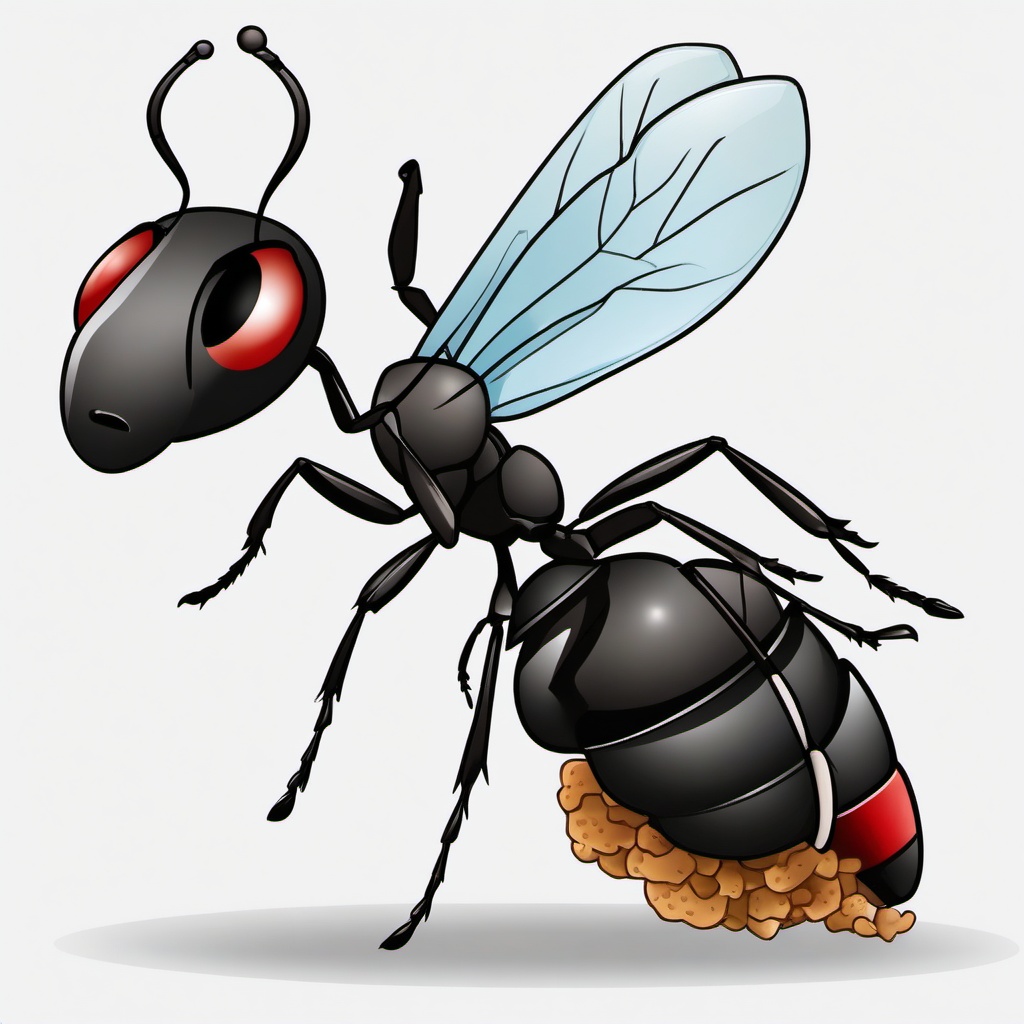 Ant clipart - ant carrying crumbs  clipart