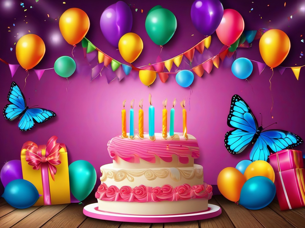 Birthday Background Wallpaper - butterfly birthday backdrop  