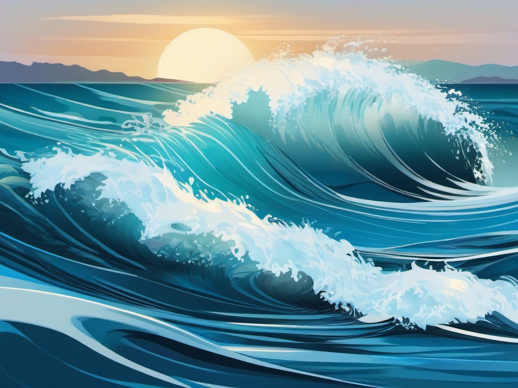 Water clipart - ocean waves crashing on the shore  