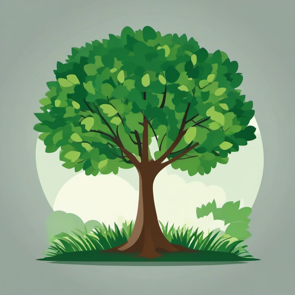 Tree Clipart,Decorating an environmental campaign poster  simple, 2d flat