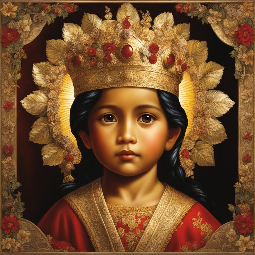 santo niño - the filipino folk hero in the form of the child jesus, performing miracles. 