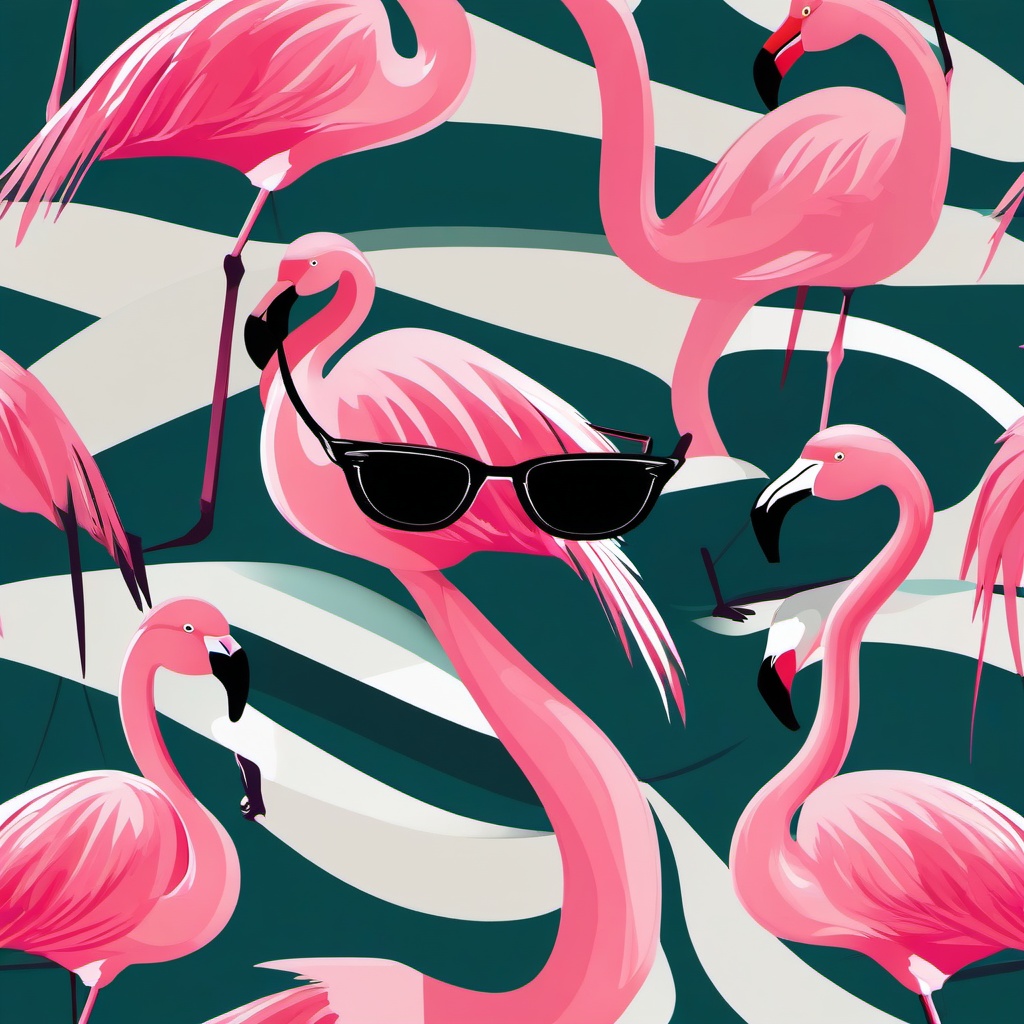 Flamingo clipart - flamingo with sunglasses  