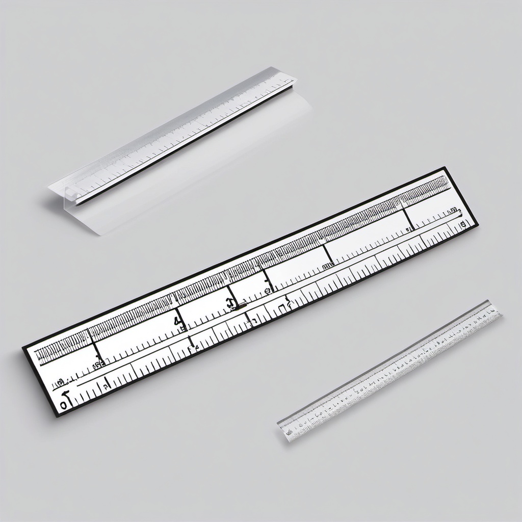 Ruler Sticker - Measuring precision and straight lines with the clear ruler, , sticker vector art, minimalist design