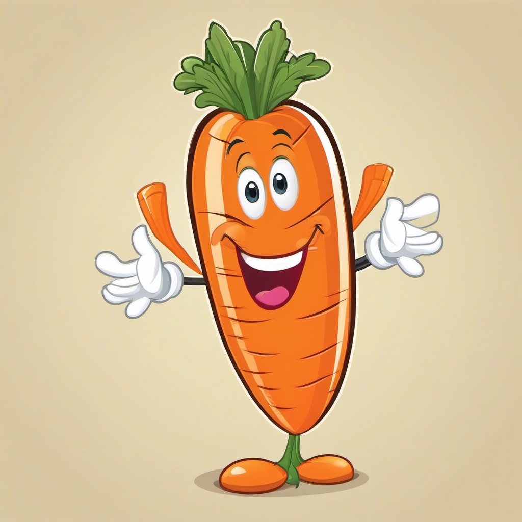 Carrot clipart - cartoon carrot character  vector clipart