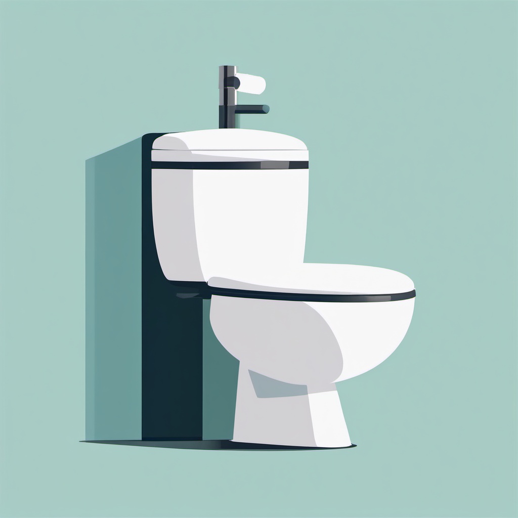 Toilet clipart - flush button on top of a toilet tank  color,minimalist,vector clipart