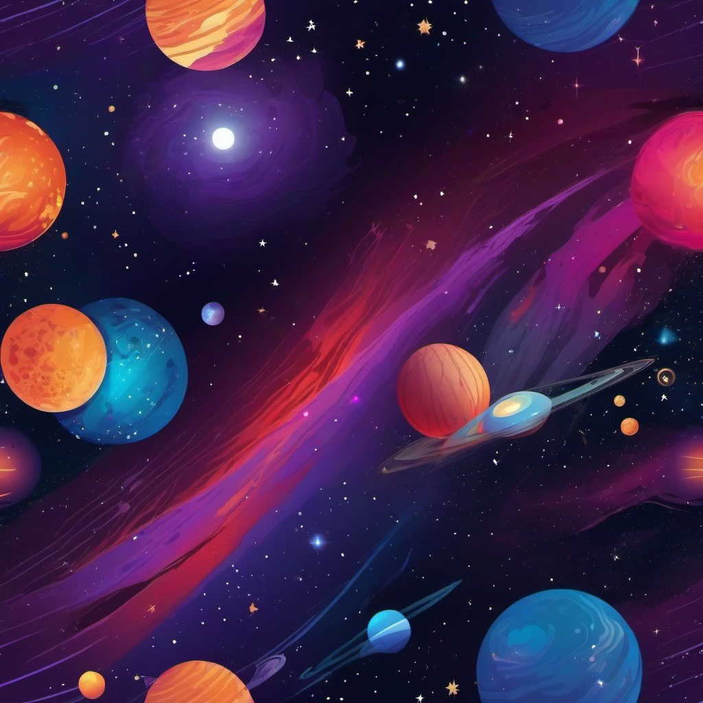 Space Background - Deep Space Exploration at NASA wallpaper splash art, vibrant colors, intricate patterns