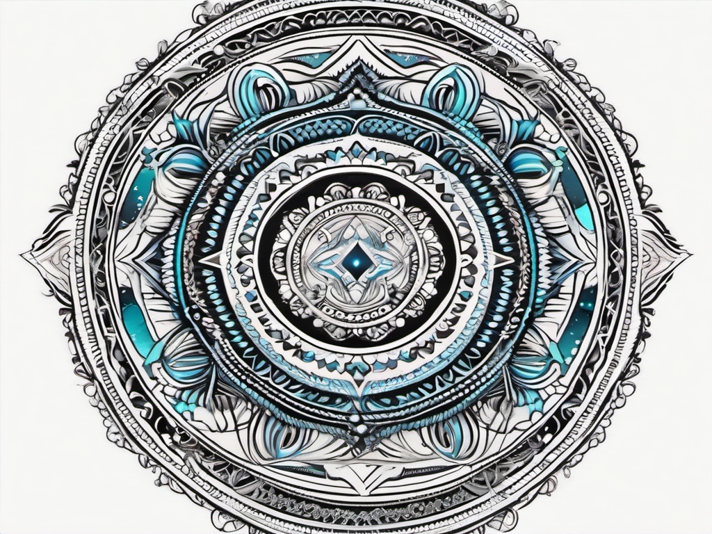 aquarius mandala tattoo  simple vector color tattoo