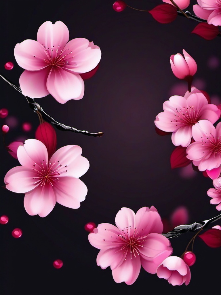 Dark Cherry Blossom Wallpaper  ,mobile iphone background wallpaper