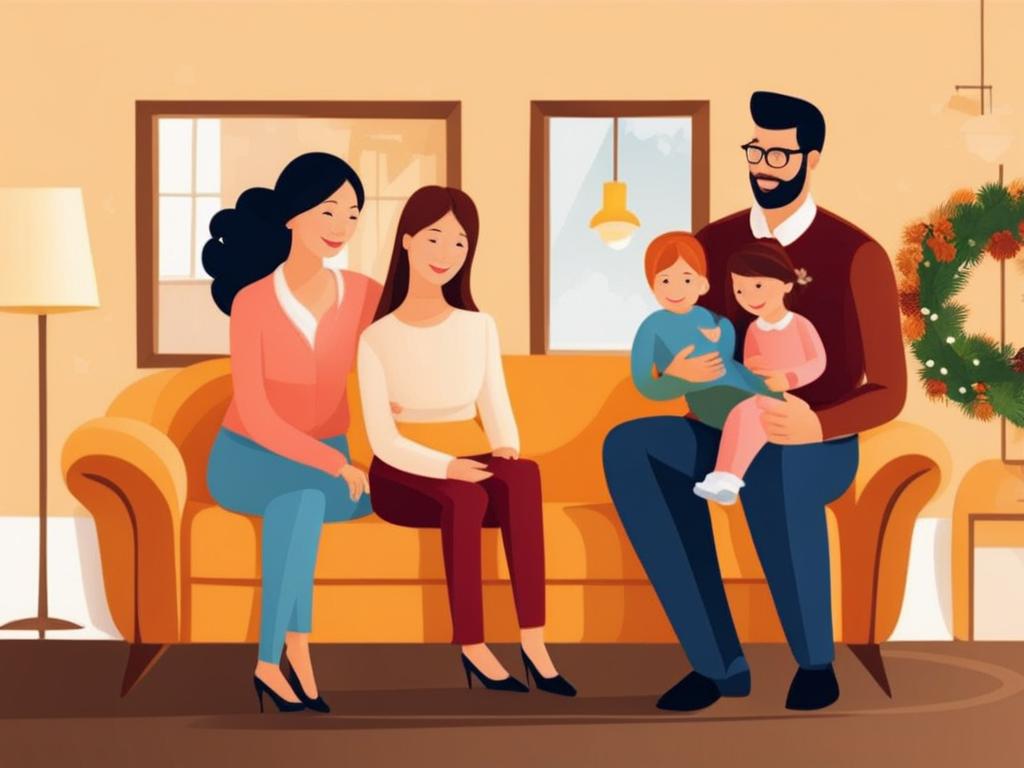 family clipart transparent background in a warm home - portraying warmth and unity. 