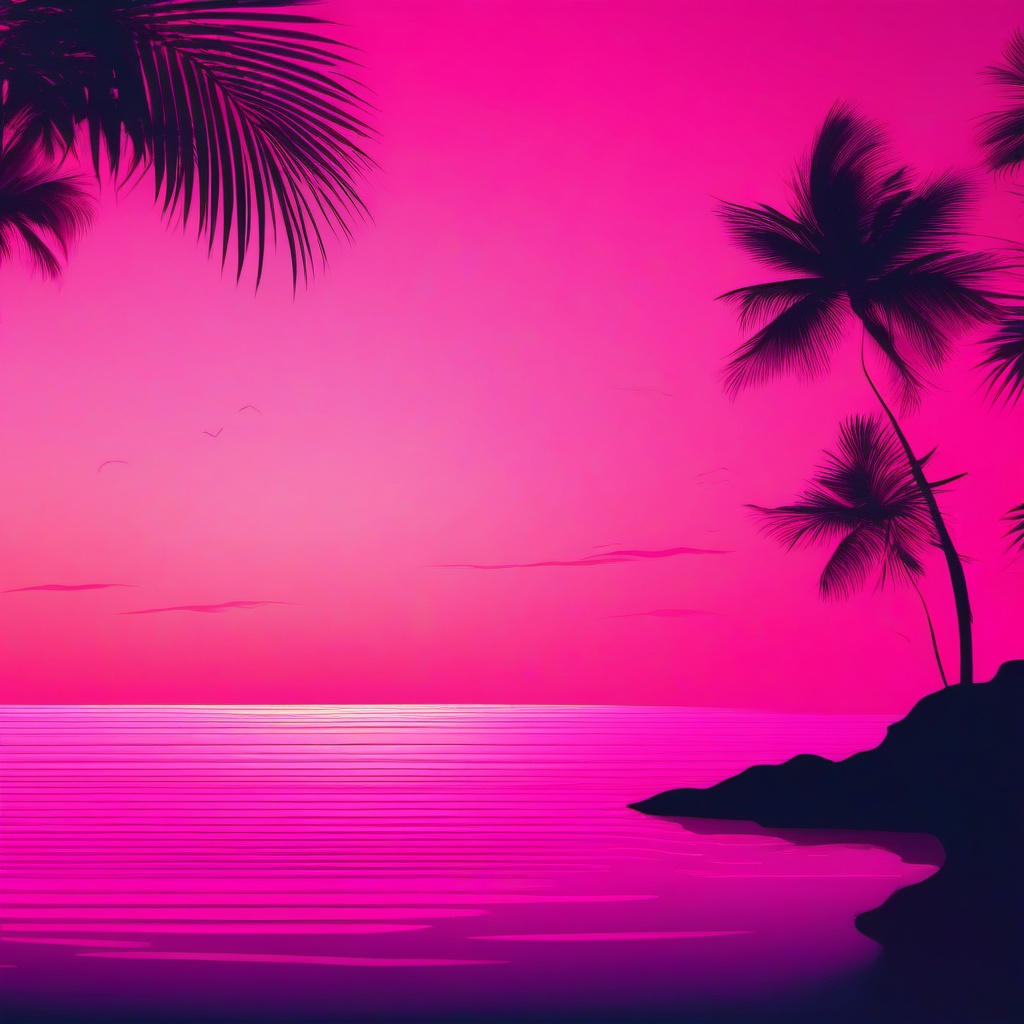 Pink Background - Gradient Pink Tones at Maldives Beach wallpaper splash art, vibrant colors, intricate patterns