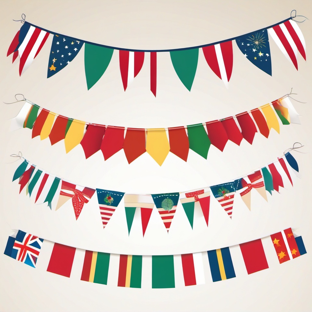 Flag clipart - festive flag bunting  vector clipart