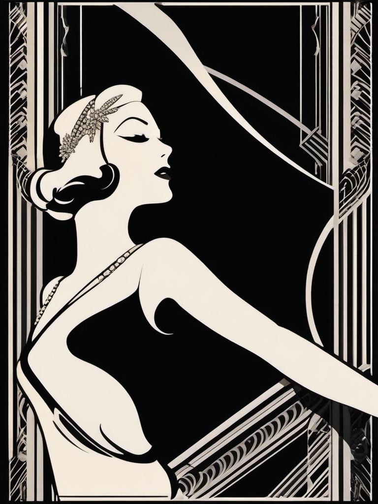 1930s Art Deco Glamour - Create a tee with the glamorous allure of 1930s art deco. , vector art, splash art, retro t shirt design