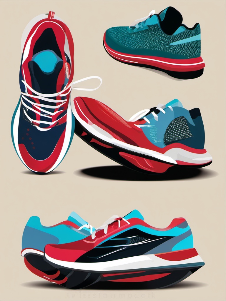 Sport clipart - running shoes on a track  vector clipart