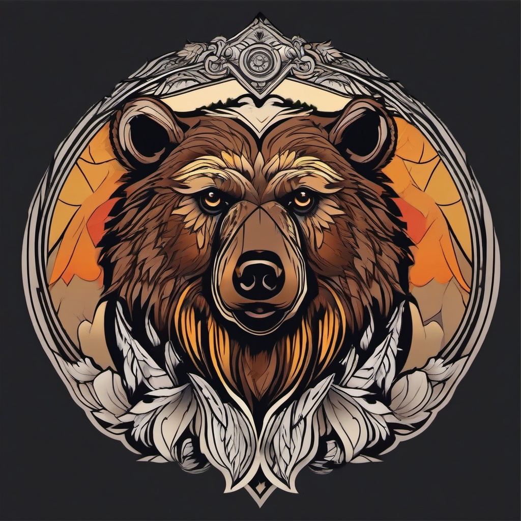 bear eagle tattoo  simple vector color tattoo